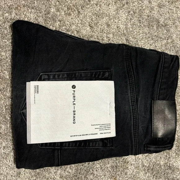 Black Skinny Distressed Purple Jeans with Knee Rips